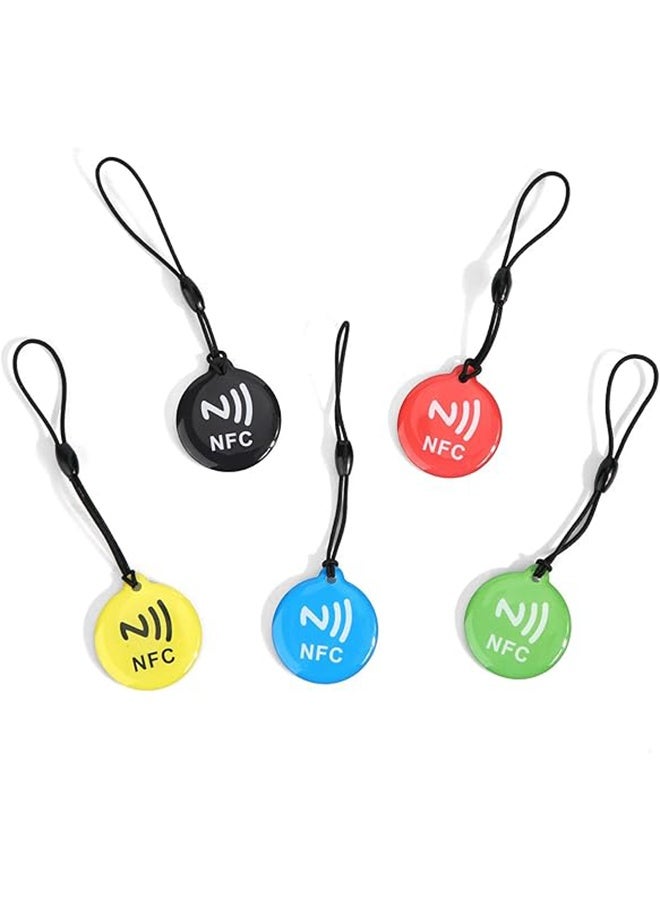 5pcs NFC Tags, Programmable Blank Cards Waterproof Ntag 215 Keychain Works with All NFC-Enabled Phones & Devices - Image 1